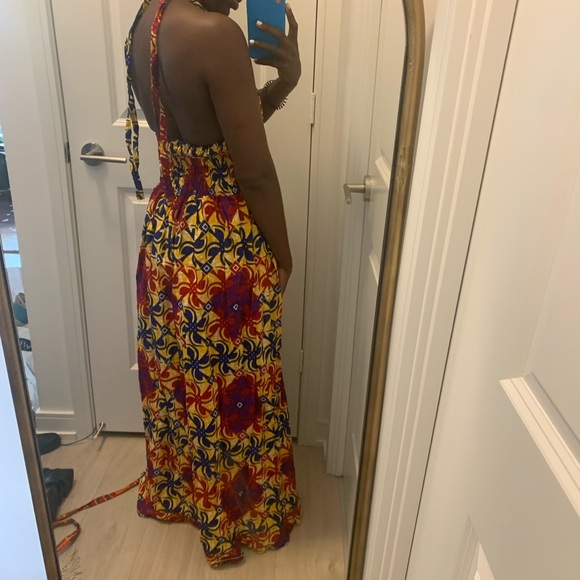 African dress ghana maxi , open back size medium to small ! One of a kind - Picture 5 of 5